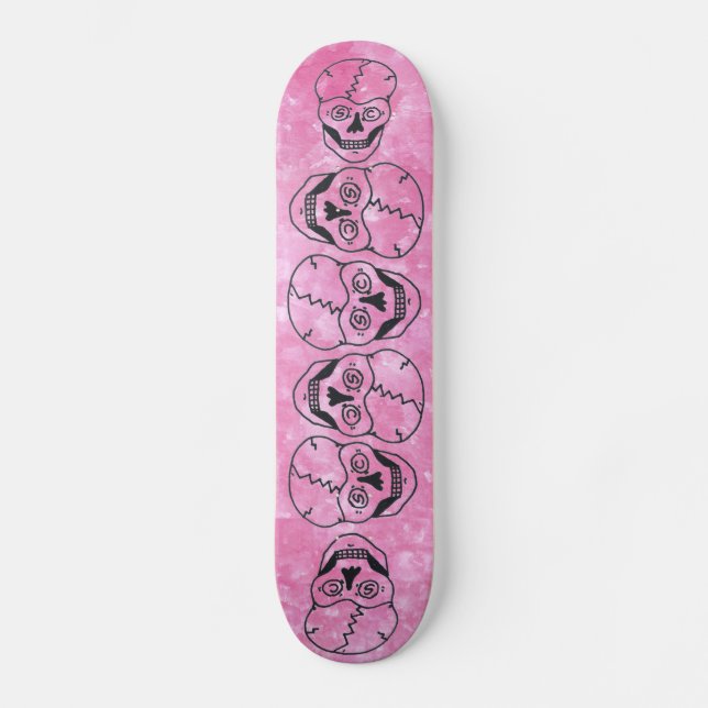 Skate skull skaboard 6 rosa (Frente)