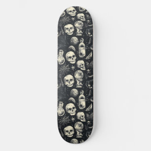 Skate Skulls Góticos Gatos Pretos e Aranhas Painéis
