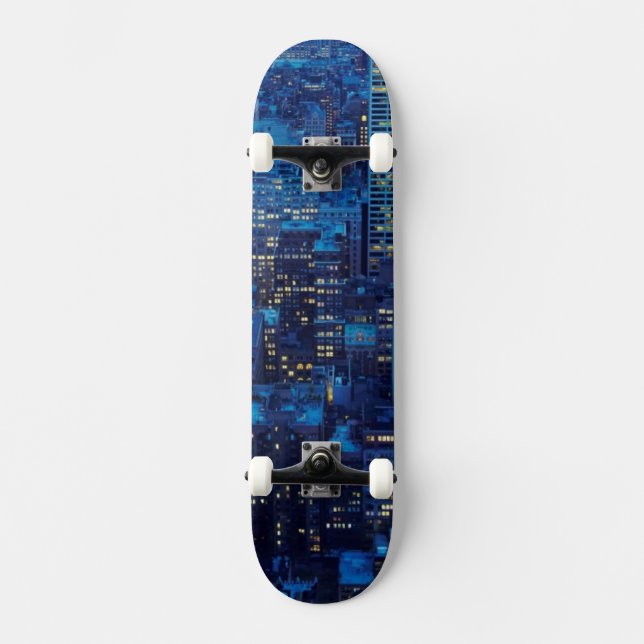 Skate Skyline de NYC, opinião de ângulo alto no (Frente)
