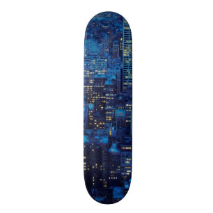 Skate Skyline de NYC, opinião de ângulo alto no
