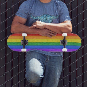 Skate SlipperyJoe's clássico arco-íris tátil feito à mão