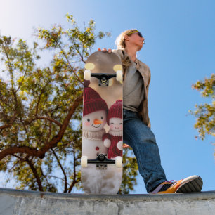 Skate Snowman Frosty Siblings Winter Joy