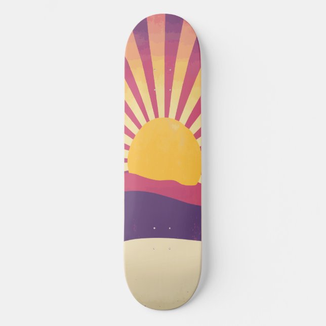Skate Sol nascente Retroativo 70 Boho Amarelo Roxo (Frente)