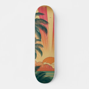 Skate Sol retrô/vintage tropical/havaiano