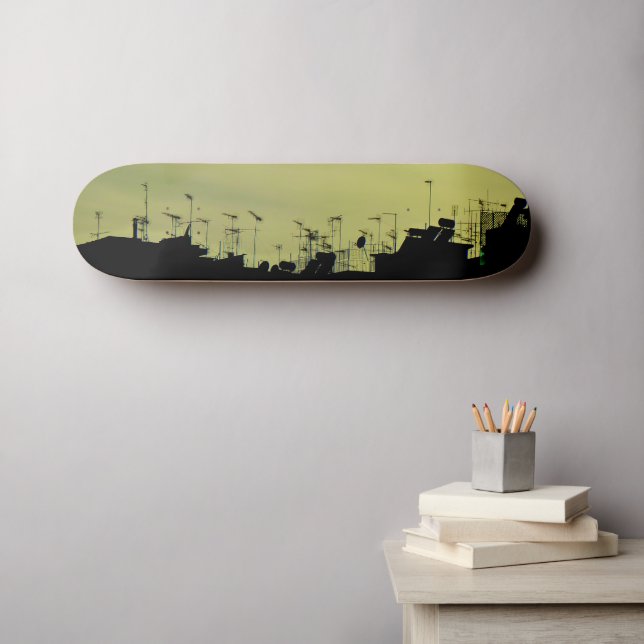 Skate Sombras do telhado. (Arte de parede (Horz))