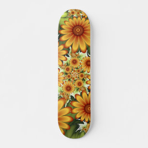 Skate Sonho floral, arte abstrata moderna do Fractal da