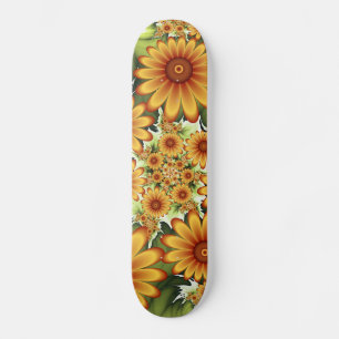 Skate Sonho Floral, Arte Fractal Moderna Abstrato