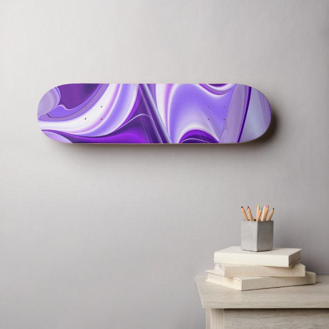 Skate Sonhos de Flor Roxo (Arte de parede (Horz))