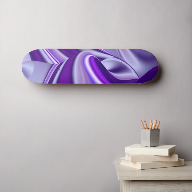 Skate Sonhos de Flor Roxo (Arte de parede (Horz))