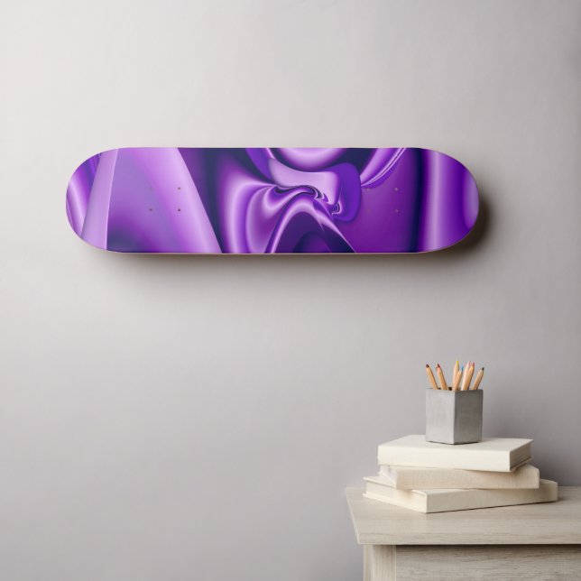 Skate Sonhos de Flor Roxo (Arte de parede (Horz))