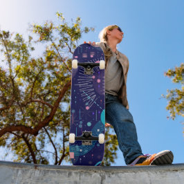 Skate Sonhos Profundos Azuis Arte Abstrata