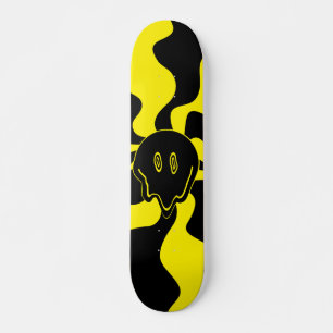 Skate Sorriso Derreter Retro Preto e Amarelo