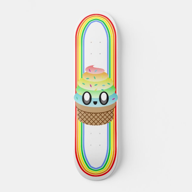 SKATE SORVETE KAWAII CONE RAINBOW DELICIOSO DECK (Frente)