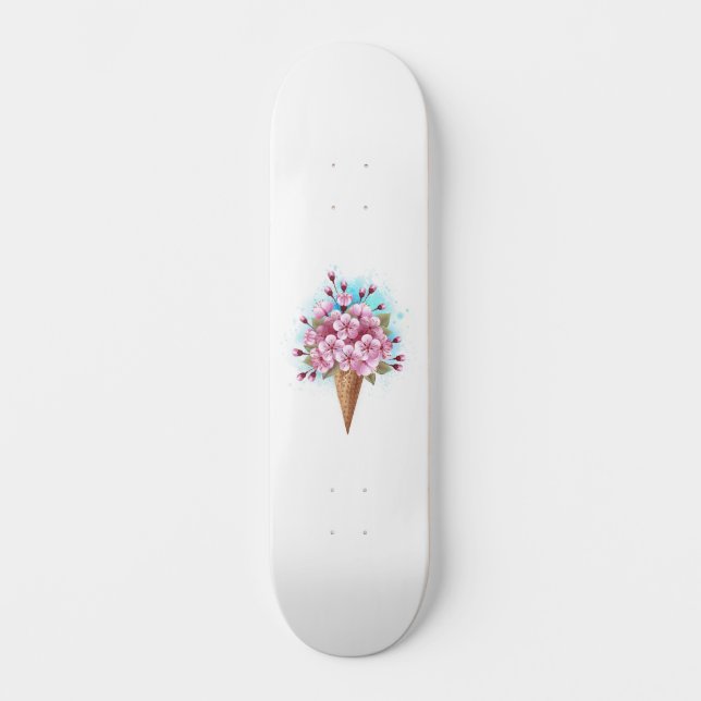 Skate Sorvete Waffle Rosa Sakura Cone (Frente)