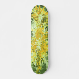 Skate Splattergrunge verde-amarelo abstrato da pintura