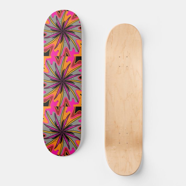 Skate Starburst cor-de-rosa abstrato (Frente)