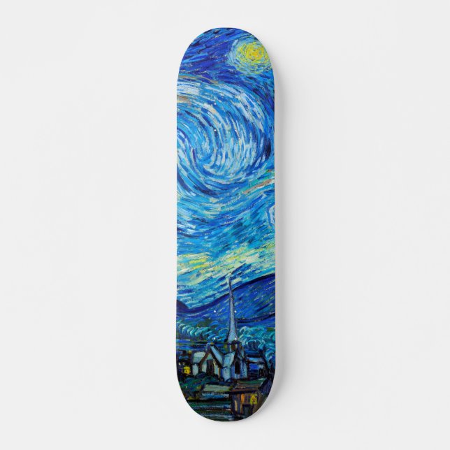 Skate Starry Nigh Van Gogh Pintando arte vibrante (Frente)