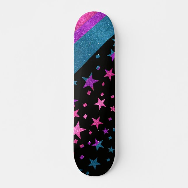 Skate Starry Orgulho gay Flag Sparkly Bisexual Glitter (Frente)