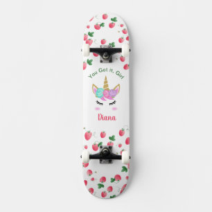 skate Strawberry Unicorn com nome