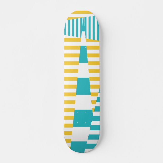 Skate Stripes em Stripes - Turquesa e Amarelo (Frente)