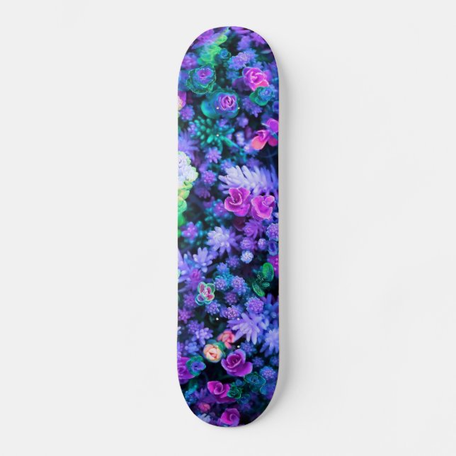 Skate Succulents florais cor-de-rosa e roxos femininos (Frente)