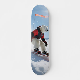 Skate Surreal Urso Polar Snowboard Invólucro de inverno