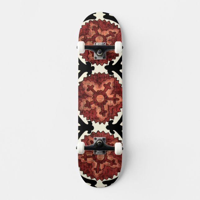 Skate Suzani Style - Padrão Floral Decorativo (Frente)