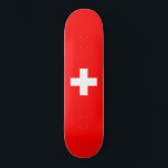 Skate Swiss Flag (Switzerland)<br><div class="desc">This design features the flag of Switzerland (officially the Swiss Confederation), which is a landlocked country in the middle of Europe. It is a federal republic, divided into 26 cantons; its capital city is Bern, while its largest city is Zurich. The country borders Germany to the north, Austria and Lichtenstein...</div>
