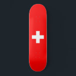 Skate Swiss Flag (Switzerland)<br><div class="desc">This design features the flag of Switzerland (officially the Swiss Confederation), which is a landlocked country in the middle of Europe. It is a federal republic, divided into 26 cantons; its capital city is Bern, while its largest city is Zurich. The country borders Germany to the north, Austria and Lichtenstein...</div>