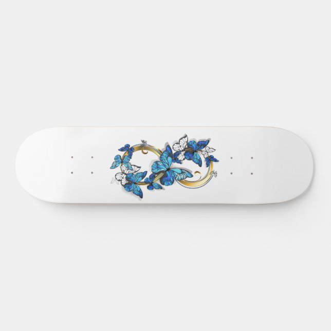 Skate Symbol Infinity of Blue Morpho Butterflies (Horz)