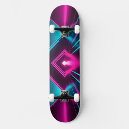 Skate Synthwave Glowing Pyramid Tunnel Neon Sci-Fi