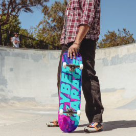 Skate Synthwave Neon Carro Cyberpunk Garagem Outrun