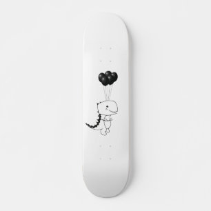 Skate T-Rex Voador Com Balões Pretos