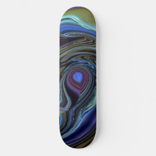 Skate Tabuleiro de Abstrato de penas Douradas Roxo N