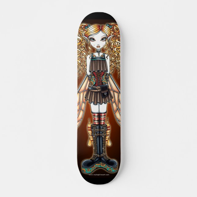 Skate Tabuleiro de Arte de Fada Steampunk (Frente)