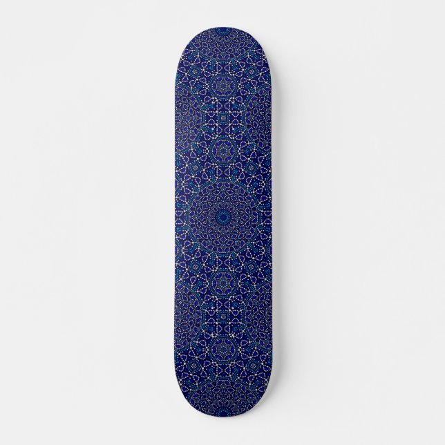 Skate Tabuleiro de Arte Verde Azul Bonito Trendy (Frente)