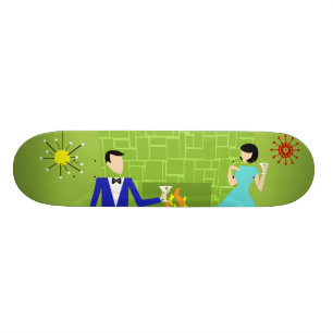 Skate Tabuleiro de Casal Moderno do Meio século