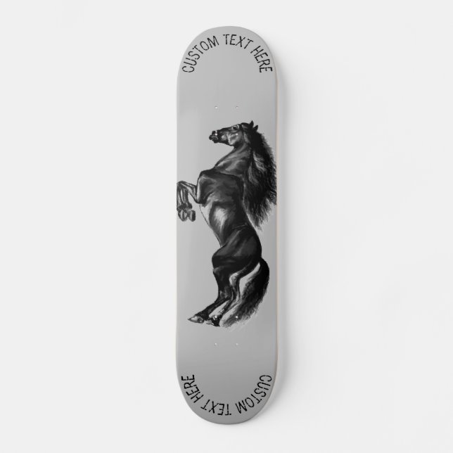 Skate Tabuleiro de Cavalo Direto com Texto Personalizado (Frente)