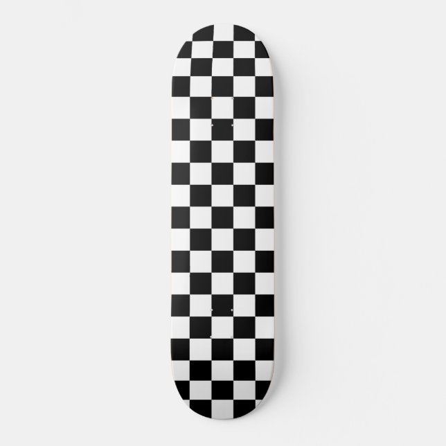 Skate Tabuleiro de damas preto e branco (Frente)