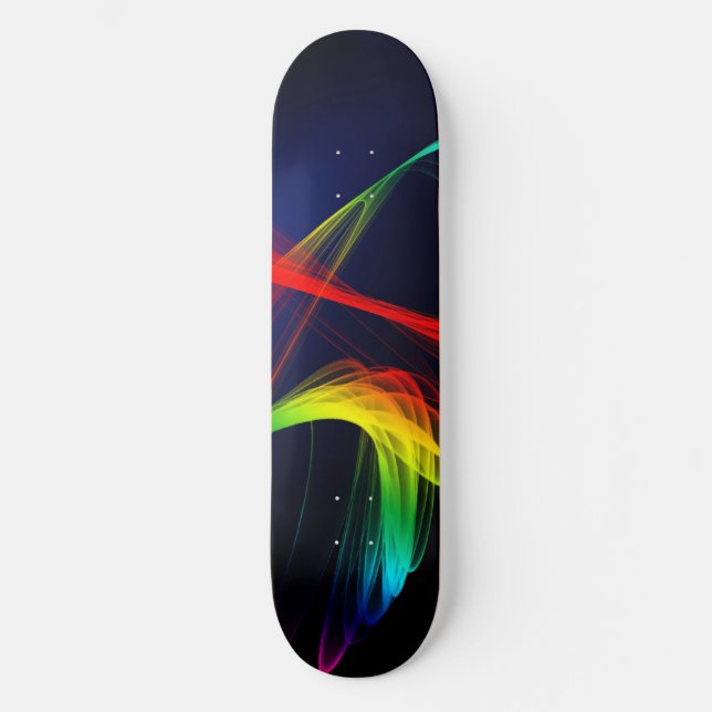 Skate Tabuleiro de Design de Ondas Artístico Moderno (Frente)