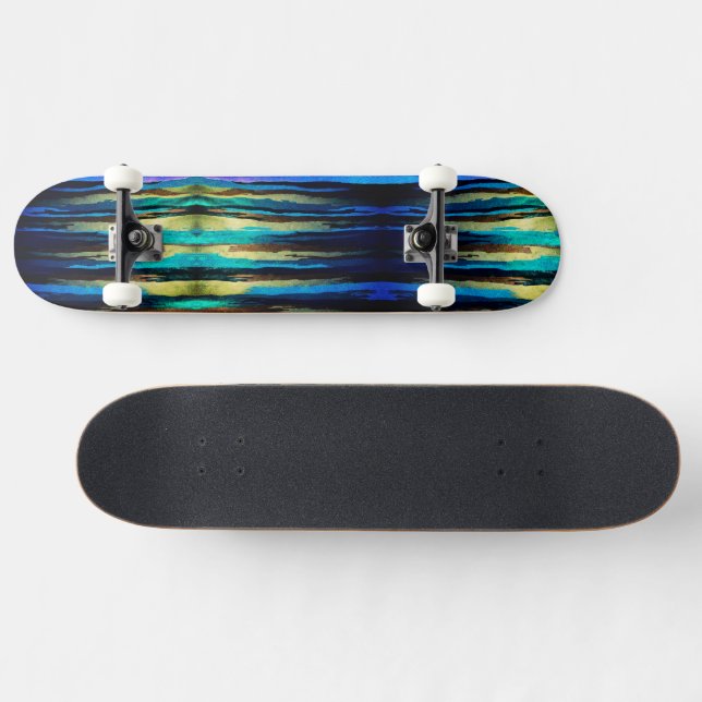 Skate Tabuleiro de Distância Fundido Preto e Azul (Horz)