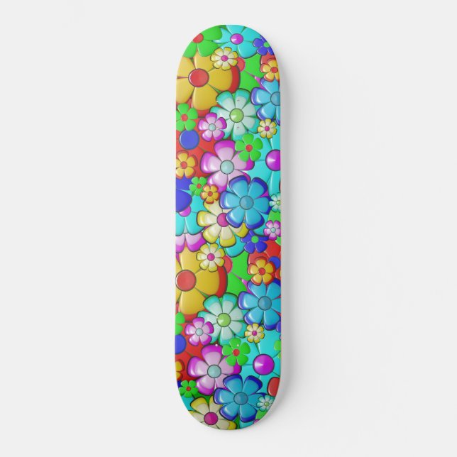 Skate Tabuleiro de flores de Hippie (Frente)
