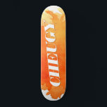 Skate Tabuleiro de Pintura Laranja Cheugy<br><div class="desc">Celebre a sua filosofia com este conselho de skate fantástico. Envie-me um e-mail para christie@christiekelly.com para obter ajuda com itens personalizados! Torna-o mais seguro,  pessoas!</div>