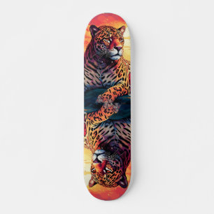 Skate Tabuleiro de Tigre Tropical da Imagem de Espelho l