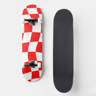 Skate Tabuleiro de Xadrez Vermelho