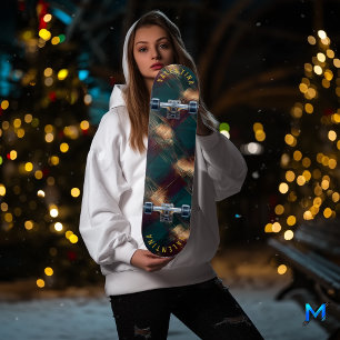Skate Tabuleiro de Xadrezes Teal e Burgundy