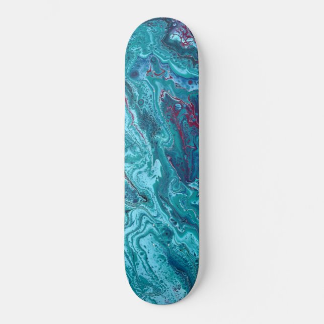 Skate Tabuleiro Dinâmico de Abstrato Dinâmico Azul 3 (Frente)