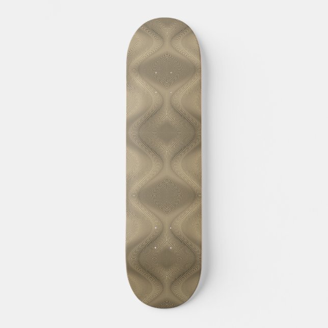 Skate Tabuleiro Dourado Wavy do Abstrato ouro (Frente)