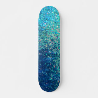 Skate Tabuleiro Glitter do Oceano Azul, Deck de 7¾"