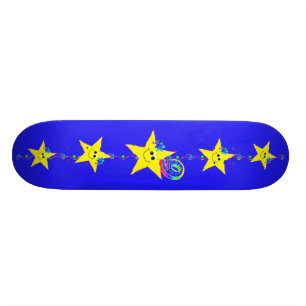 Skate Tabuleiro número 9 das estrelas da garota